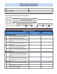 Document preview: Office of Program Accountability Technical Assistance Referral Form - Florida