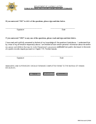 Public Records Disclosure Exemption Questionnaire Form - Florida, Page 2