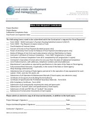 DMS Form AE10 &quot;Final Pay Request Checklist&quot; - Florida