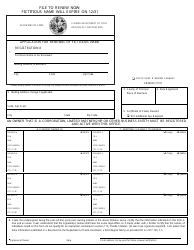 Form CR4E003 Application for Renewal of Fictitious Name - Florida