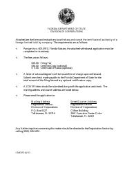 Form CR2E057 &quot;Notice of Withdrawal of Certificate of Authority&quot; - Florida