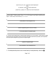 Form CR2E030 Certificate of Limited Partnership for Florida Limited Partnership or Limited Liability Limited Partnership - Florida, Page 3