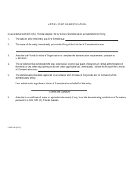Form CR2E143 &quot;Articles of Domestication&quot; - Florida, Page 2