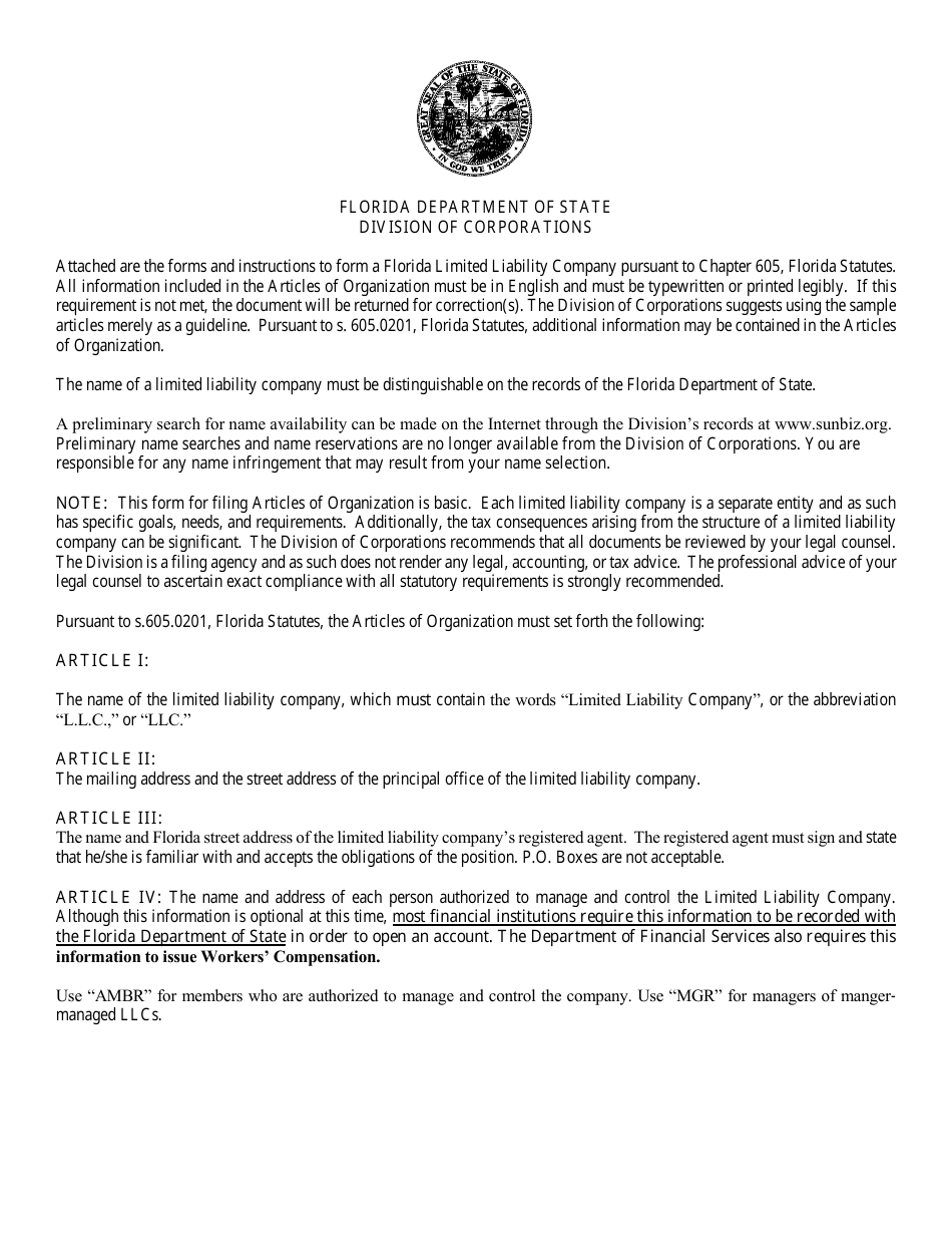 Form CR2E143 Articles of Domestication - Florida, Page 3