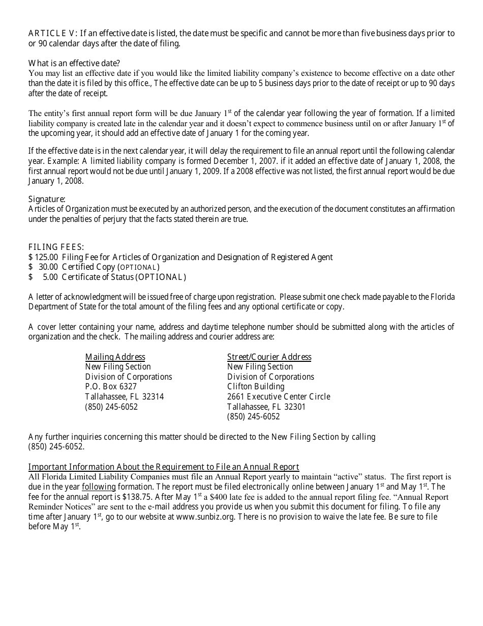 Form CR2E143 Articles of Domestication - Florida, Page 4