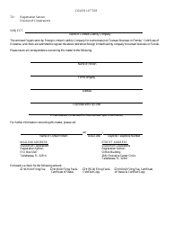 Form CR2E027 &quot;Application by Foreign Limited Liability Company for Authorization to Transact Business in Florida&quot; - Florida, Page 2
