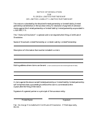 Form INHS44 Certificate of Dissolution for Florida Limited Partnership or Limited Liability Limited Partnership - Florida, Page 4