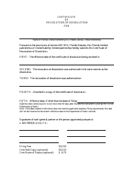 Form CR2E111 &quot;Certificate of Revocation of Dissolution&quot; - Florida, Page 3