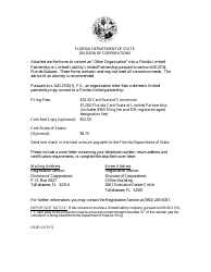 Form CR2E112 Certificate of Conversion for Other Business Organization Into Florida Limited Partnership or Limited Liability Limited Partnership - Florida