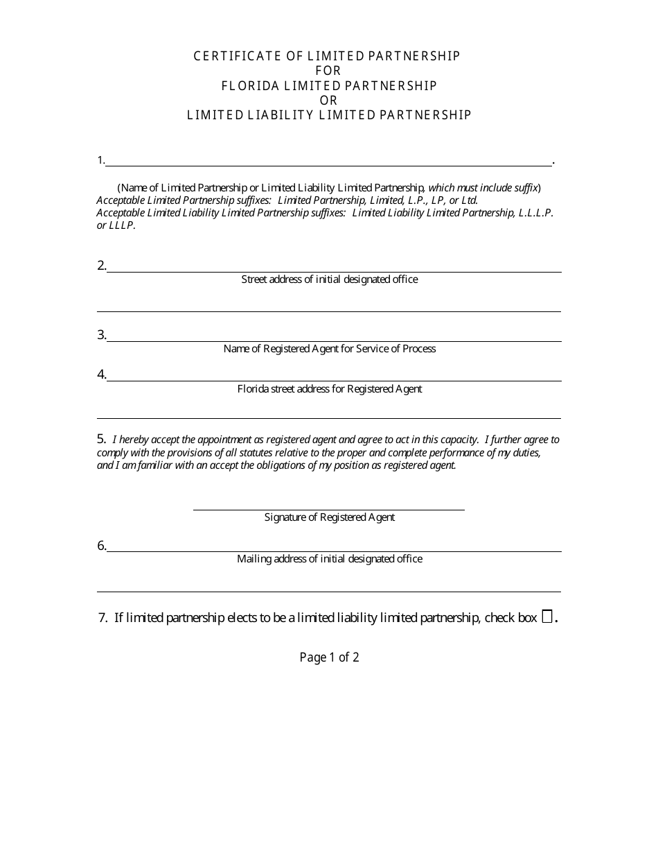 Form CR2E112 Certificate of Conversion for Other Business Organization Into Florida Limited Partnership or Limited Liability Limited Partnership - Florida, Page 5