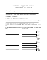 Form INHS03 Amendment to Certificate of Authority for Foreign Limited Partnership or Limited Liability Limited Partnership - Florida, Page 3