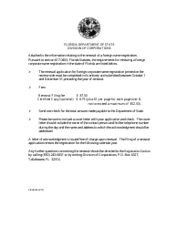 Document preview: Renewal Application for a Foreign Name Registration for Foreign Not for Profit Corporation - Florida