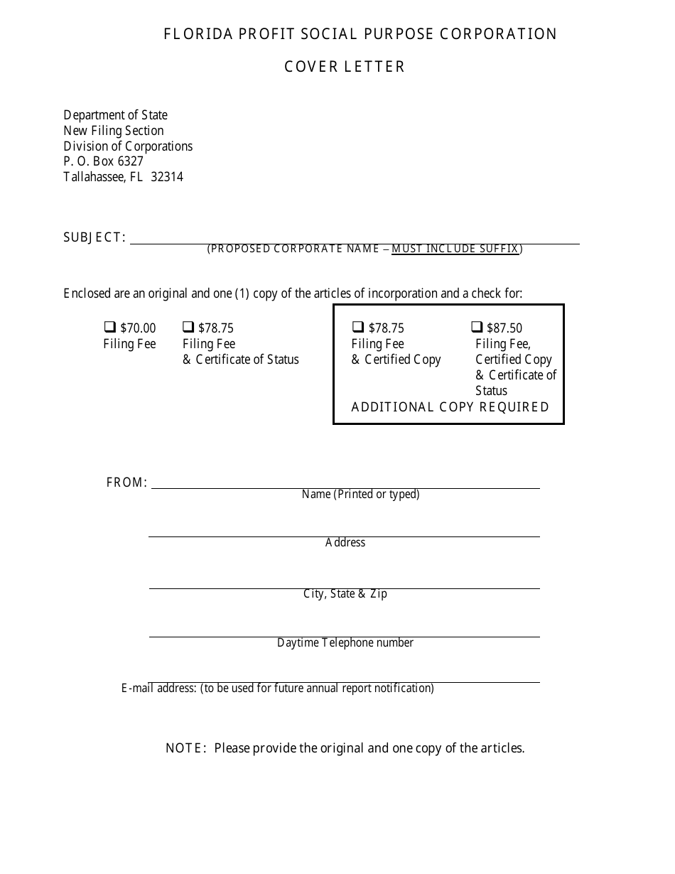 Form INHS76 Articles of Incorporation for Florida Profit Social Purpose Corporation - Florida, Page 3