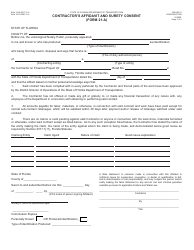 Form 700-050-21 (21-A) &quot;Contractor's Affidavit and Surety Consent&quot; - Florida
