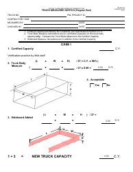 Document preview: Form 700-050-54A Truck Measured Sketch (Regular Bed) - Florida