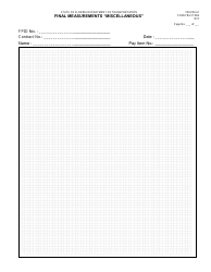 Document preview: Form 700-050-61 Final Measurements "miscellaneous" - Florida