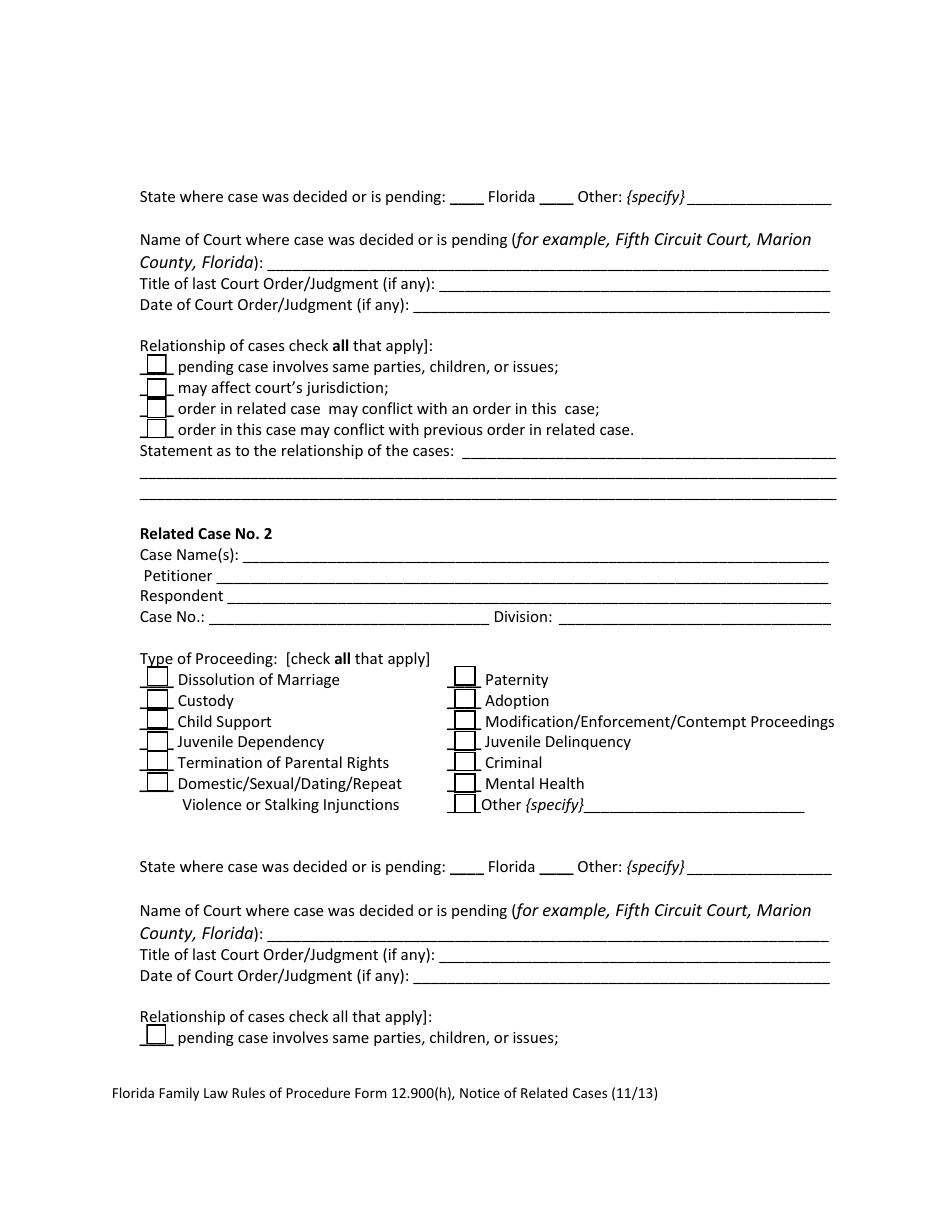 Form 12.900(H) Notice of Related Cases - Florida, Page 4