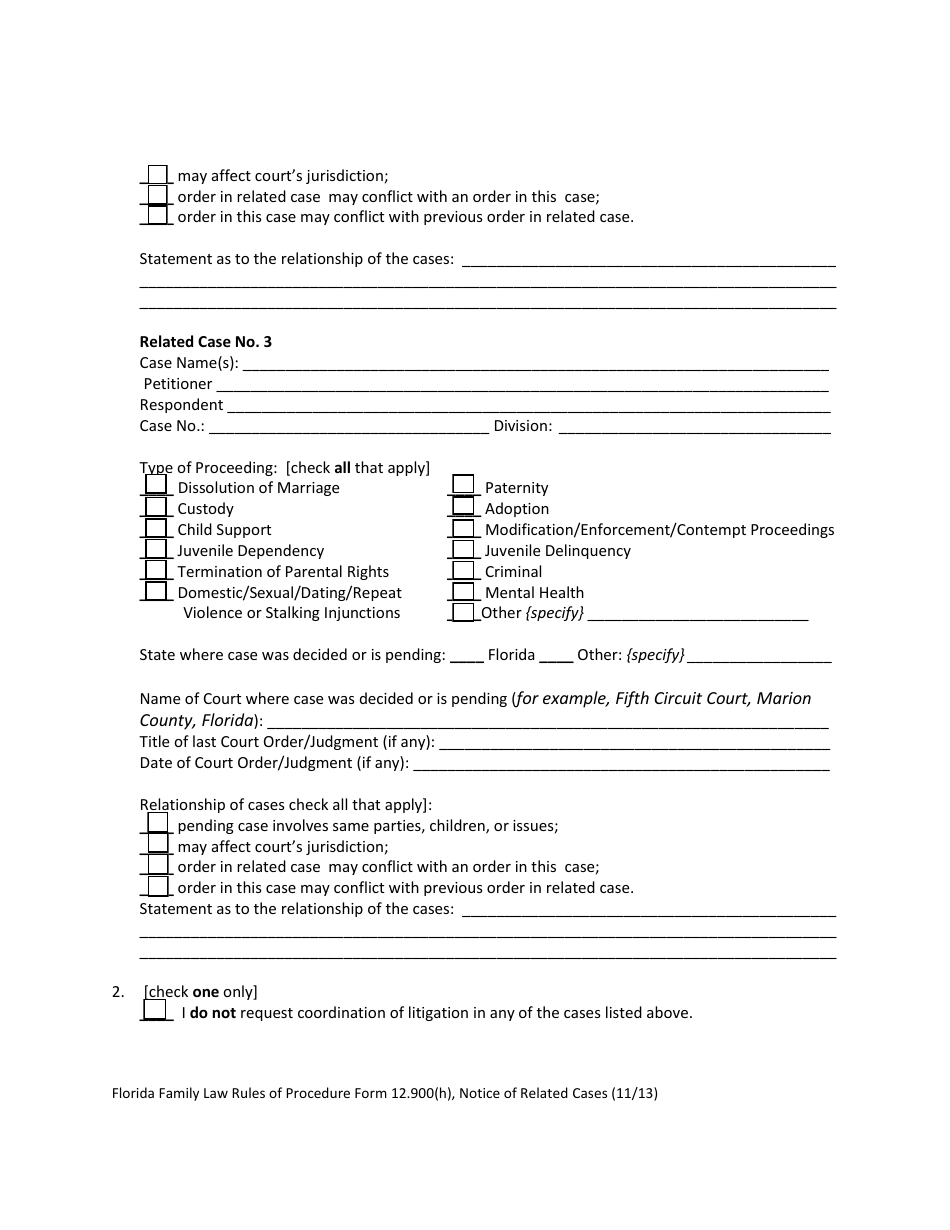 Form 12.900(H) Notice of Related Cases - Florida, Page 5