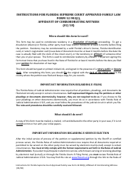 Form 12.902(I) Affidavit of Corroborating Witness - Florida