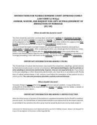 Form 12.903(A) Answer, Waiver, and Request for Copy of Final Judgment of Dissolution of Marriage - Florida