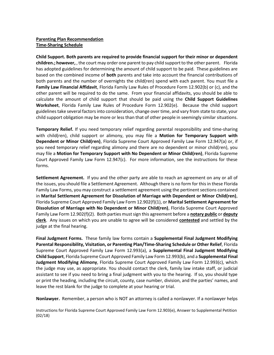 Form 12.903(E) Answer to Supplemental Petition - Florida, Page 4