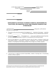 Form 12.905(A) Supplemental Petition to Modify Parental Responsibility, Visitation or Parenting Plan/Time-Sharing Schedule and Other Relief - Florida, Page 6