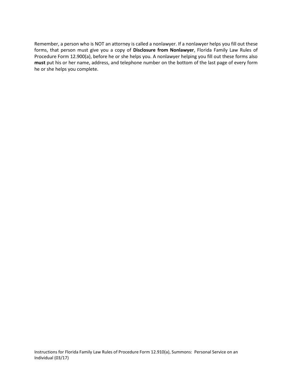 Family Law Form 12.910(A) Summons: Personal Service on an Individual - Florida, Page 4