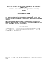 Form 12.911(B) &quot;Subpoena for Hearing or Trial (Issued by Attorney)&quot; - Florida