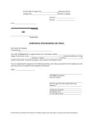 Form 12.911(B) Subpoena for Hearing or Trial (Issued by Attorney) - Florida, Page 2