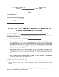 Form 12.902(F)(1) Marital Settlement Agreement for Dissolution of Marriage With Dependent or Minor Child(Ren) - Florida, Page 3