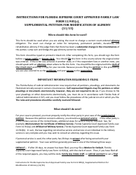 Form 12.905( ) &quot;Supplemental Petition for Modification of Alimony&quot; - Florida