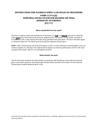 Form 12.911(D) Subpoena Duces Tecum for Hearing or Trial (Issued by Attorney) - Florida