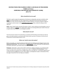 form florida clerk subpoena deposition issued templateroller