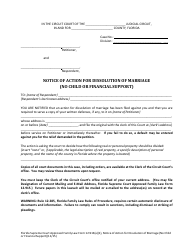 Form 12.913(A)(1) Notice of Action for Dissolution of Marriage (No Child or Financial Support) - Florida, Page 3
