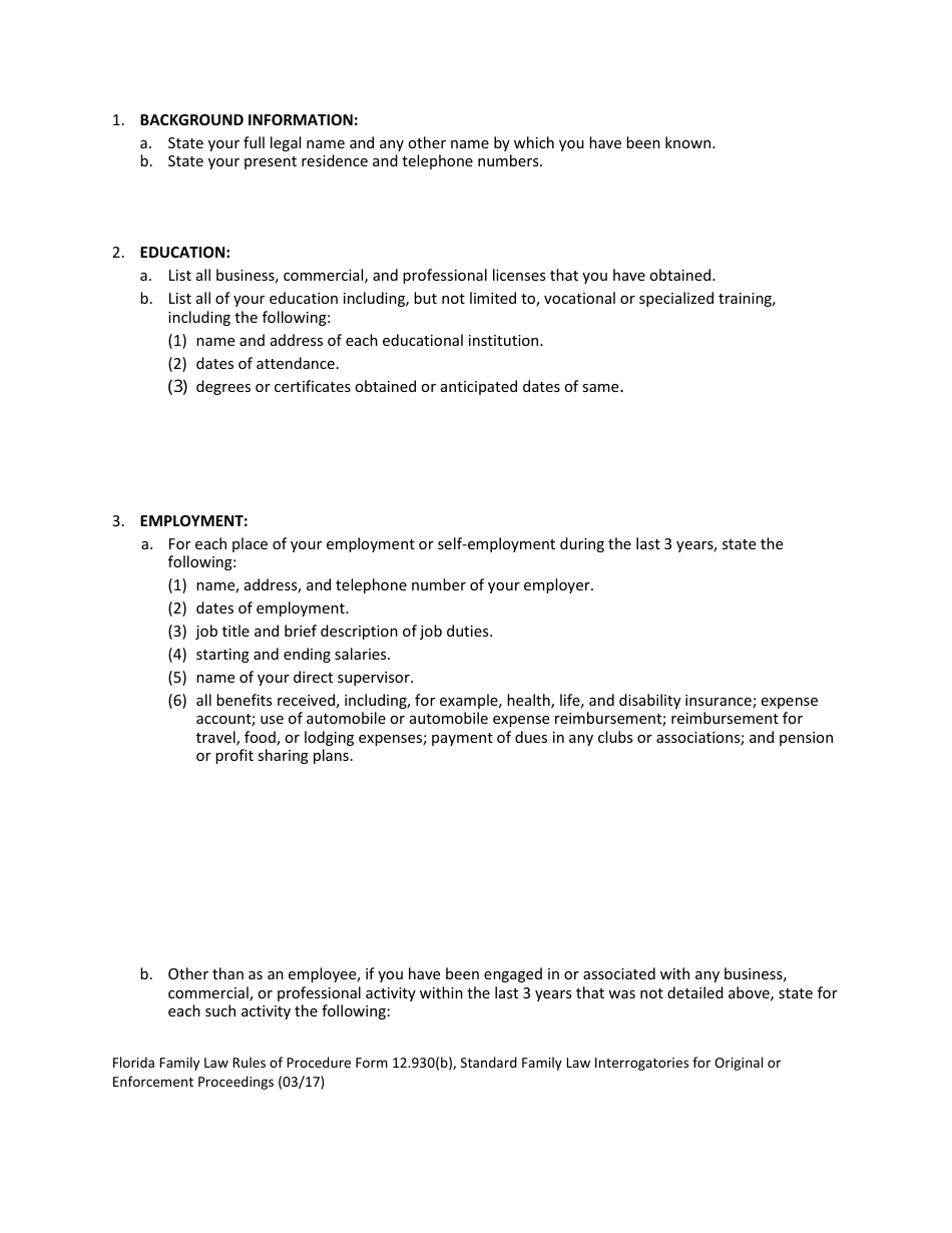 Form 12.930(B) Download Fillable PDF or Fill Online Standard Family Law ...