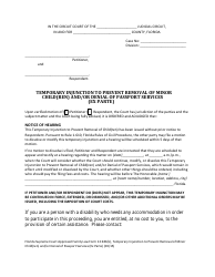 Document preview: Form 12.941(B) Temporary Injunction to Prevent Removal of Minor Child(Ren) and/or Denial of Passport Services (Ex Parte) - Florida