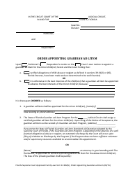 Document preview: Form 12.942(B) Order Appointing Guardian Ad Litem - Florida