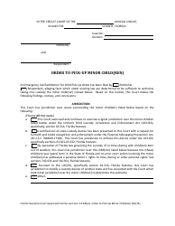 Form 12.941(E) Order to Pick-Up Minor Child(Ren) - Florida