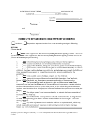 Form 12.943 Motion to Deviate From Child Support Guidelines - Florida, Page 3