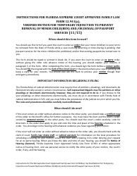 Document preview: Form 12.941(A) Verified Motion for Temporary Injunction to Prevent Removal of Minor Child(Ren) and/or Denial of Passport Services - Florida