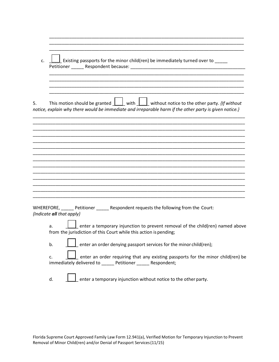 Form 12.941(A) Download Fillable PDF or Fill Online Verified Motion for ...