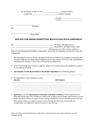 Form 12.950(B) Motion for Order Permitting Relocation by Agreement - Florida, Page 4