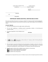 Document preview: Form 12.950(F) Temporary Order Granting/ Denying Relocation - Florida
