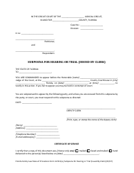 Form 12.911(A) &quot;Subpoena for Hearing or Trial (Issued by Clerk)&quot; - Florida, Page 2