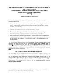 Form 12.950(D) &quot;Supplemental Petition to Permit Relocation With Minor Child(Ren)&quot; - Florida