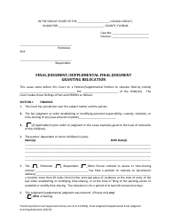 Form 12.950(I) Final Judgment/Supplemental Final Judgment Granting Relocation - Florida