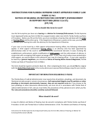 Form 12.961 &quot;Notice of Hearing on Motion for Contempt/Enforcement in Support Matters&quot; - Florida