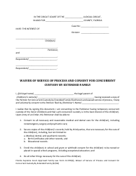 Form 12.970(D) Waiver of Service of Process and Consent for Concurrent Custody by Extended Family - Florida, Page 2