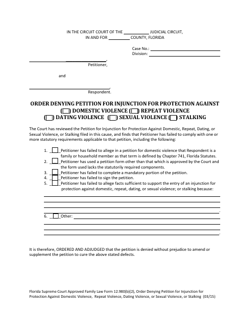 Form 12.980(B)(2)  Printable Pdf
