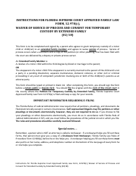 Form 12.970(C) &quot;Waiver of Service of Process and Consent for Temporary Custody by Extended Family&quot; - Florida